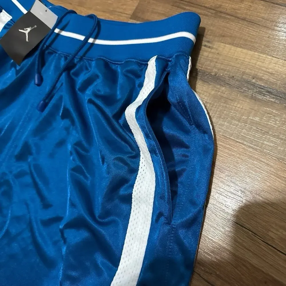 2005 Air Jordan Shiny Silky Dazzle Basketball Dri-Fit Blue White Shorts